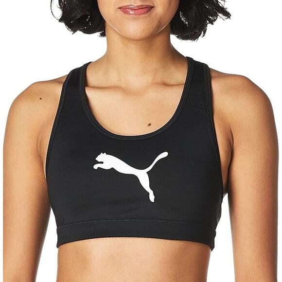 Puma Womens Mid Impact 4Keeps Sports Bra Black Size 2X New - Picture 2 of 16